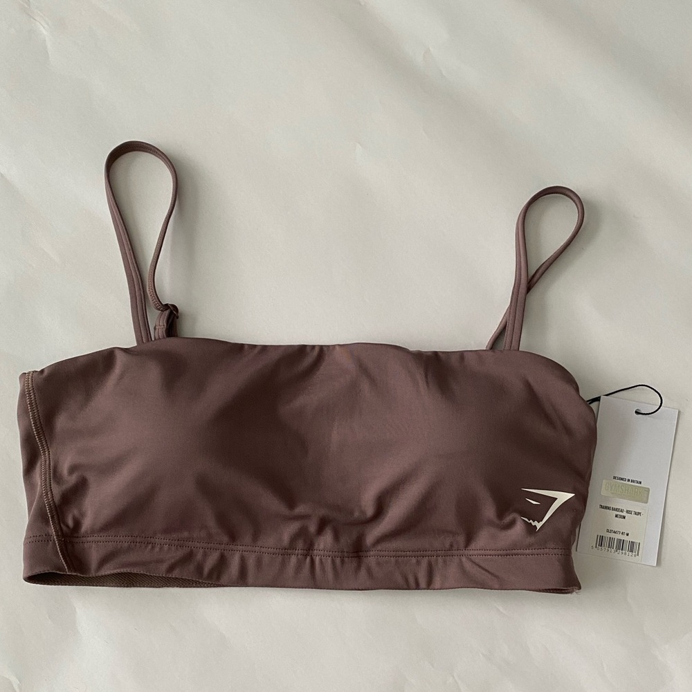 Gymshark Rose Taupe Bandeau Sports Bra Size M